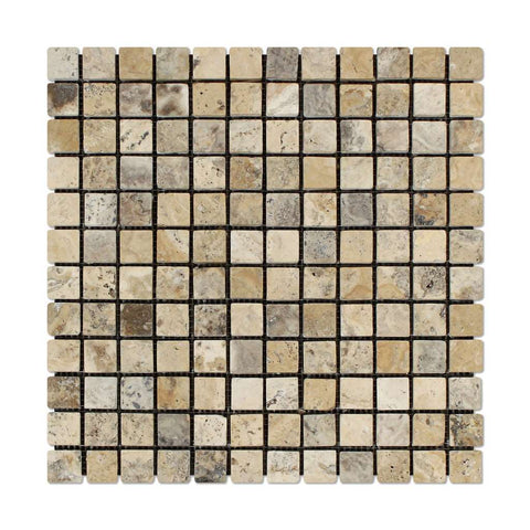 1 X 1 Philadelphia Travertine Tumbled Mosaic Tile