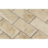 2 X 4 Cappuccino Marble Polished & Beveled Brick Mosaic Tile