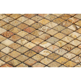 Scabos Travertine 1" Diamond Tumbled Mosaic Tile