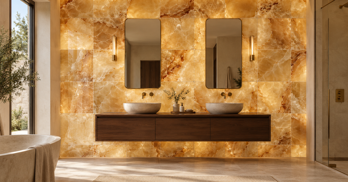 Honey Onyx Tile Interior Design Ideas: A Guide to Warm, Luxurious Spaces