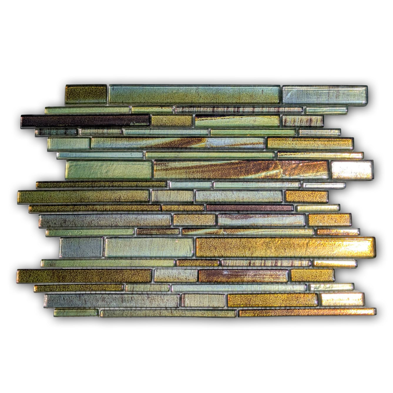 Horizon Zodiac Peridot Linear Glass Mosaic Tile Horizon Zodiac Peridot Linear Glass Mosaic Tile - American Tile Depot