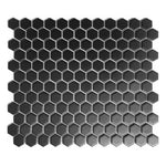 1" Array Black Matte Hexagon Porcelain Mosaic Tile 1" Array Black Matte Hexagon Porcelain Mosaic Tile - American Tile Depot
