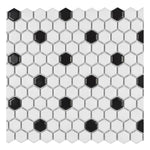 1" Array Black & White Matte Hexagon Porcelain Mosaic Tile 1" Array Black & White Matte Hexagon Porcelain Mosaic Tile - American Tile Depot