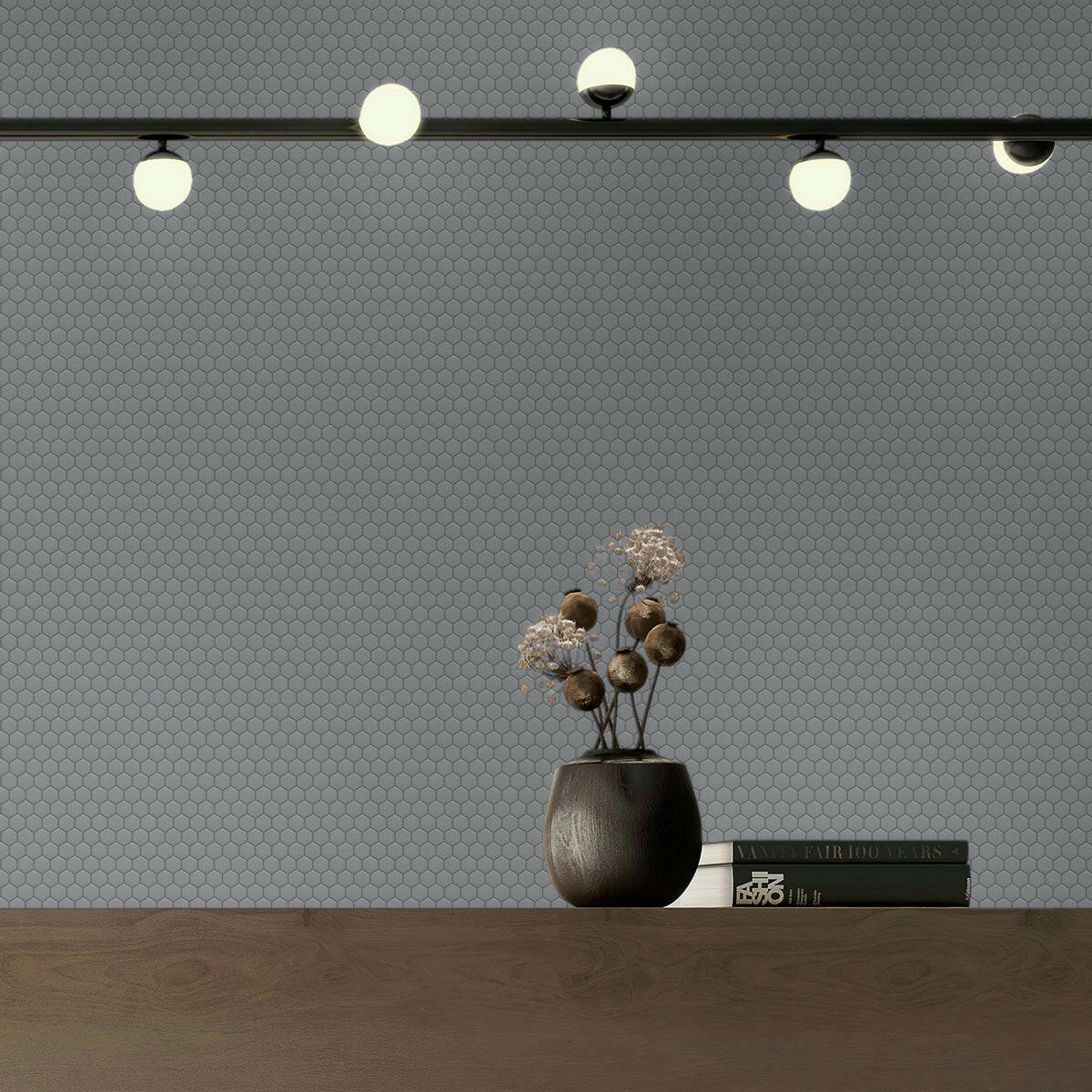 1" Array Gray Matte Hexagon Porcelain Mosaic Tile 1" Array Gray Matte Hexagon Porcelain Mosaic Tile - American Tile Depot