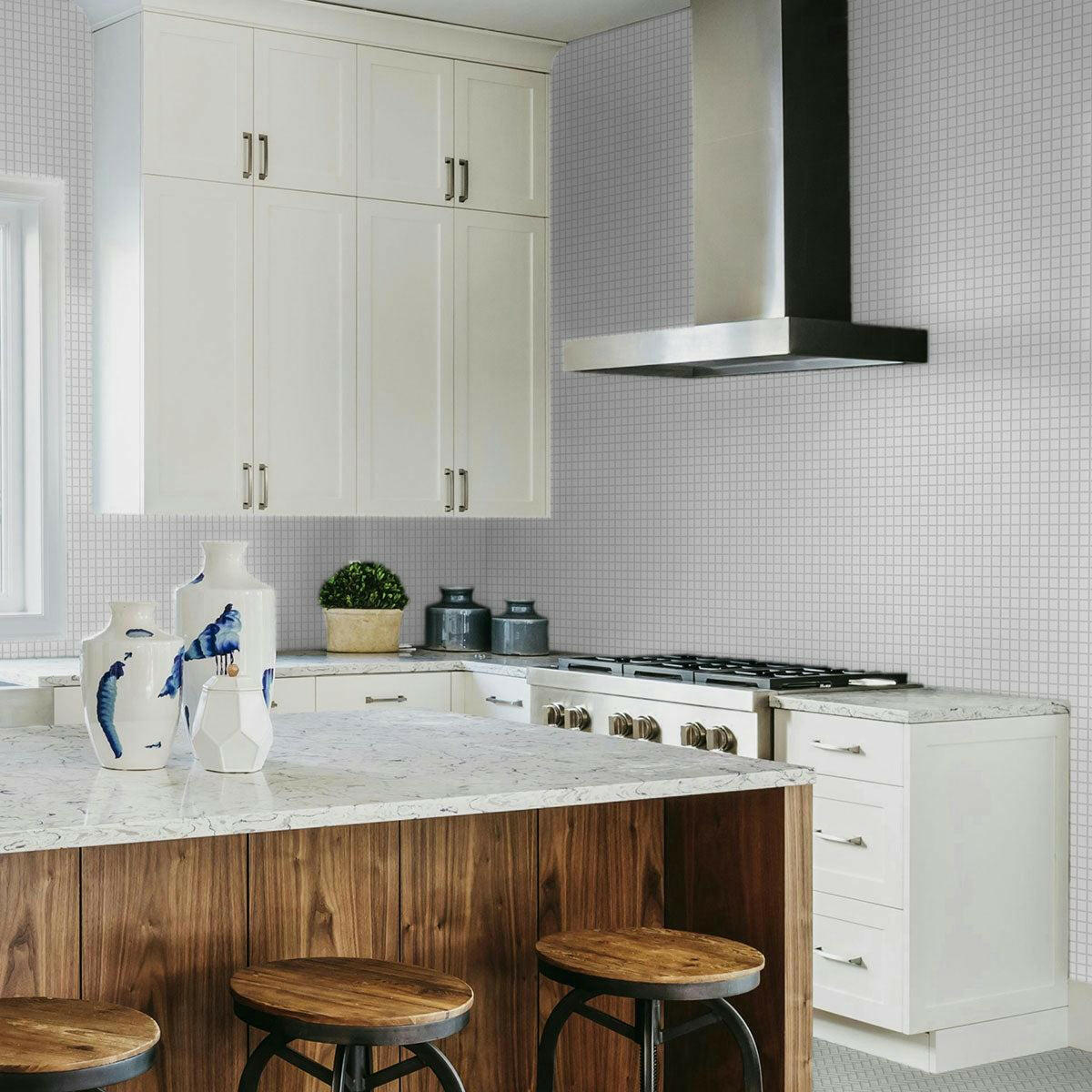 1" Array White Porcelain Square Matte Mosaic Tile 1" Array White Porcelain Square Matte Mosaic Tile - American Tile Depot