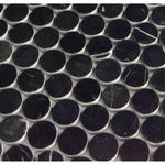 1" Black Marquina Marble Polished Penny Round Mosaic Tile 1" Black Marquina Marble Polished Penny Round Mosaic Tile - American Tile Depot