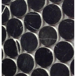 1" Black Marquina Marble Polished Penny Round Mosaic Tile 1" Black Marquina Marble Polished Penny Round Mosaic Tile - American Tile Depot