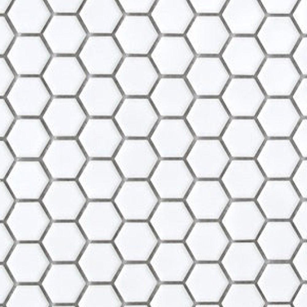 1" Cerelia White Matte Hexagon Porcelain Mosaic Tile 1" Cerelia White Matte Hexagon Porcelain Mosaic Tile - American Tile Depot