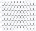 1" Cerelia White Matte Hexagon Porcelain Mosaic Tile 1" Cerelia White Matte Hexagon Porcelain Mosaic Tile - American Tile Depot
