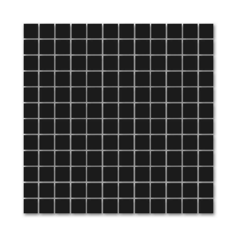 1" Array Black Porcelain Square Matte Mosaic Tile-American Tile Depot