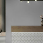 1" Array White Matte Hexagon Porcelain Mosaic Tile 1" Array White Matte Hexagon Porcelain Mosaic Tile - American Tile Depot