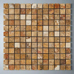 1 X 1 Scabos Travertine Tumbled Mosaic Tile-American Tile Depot