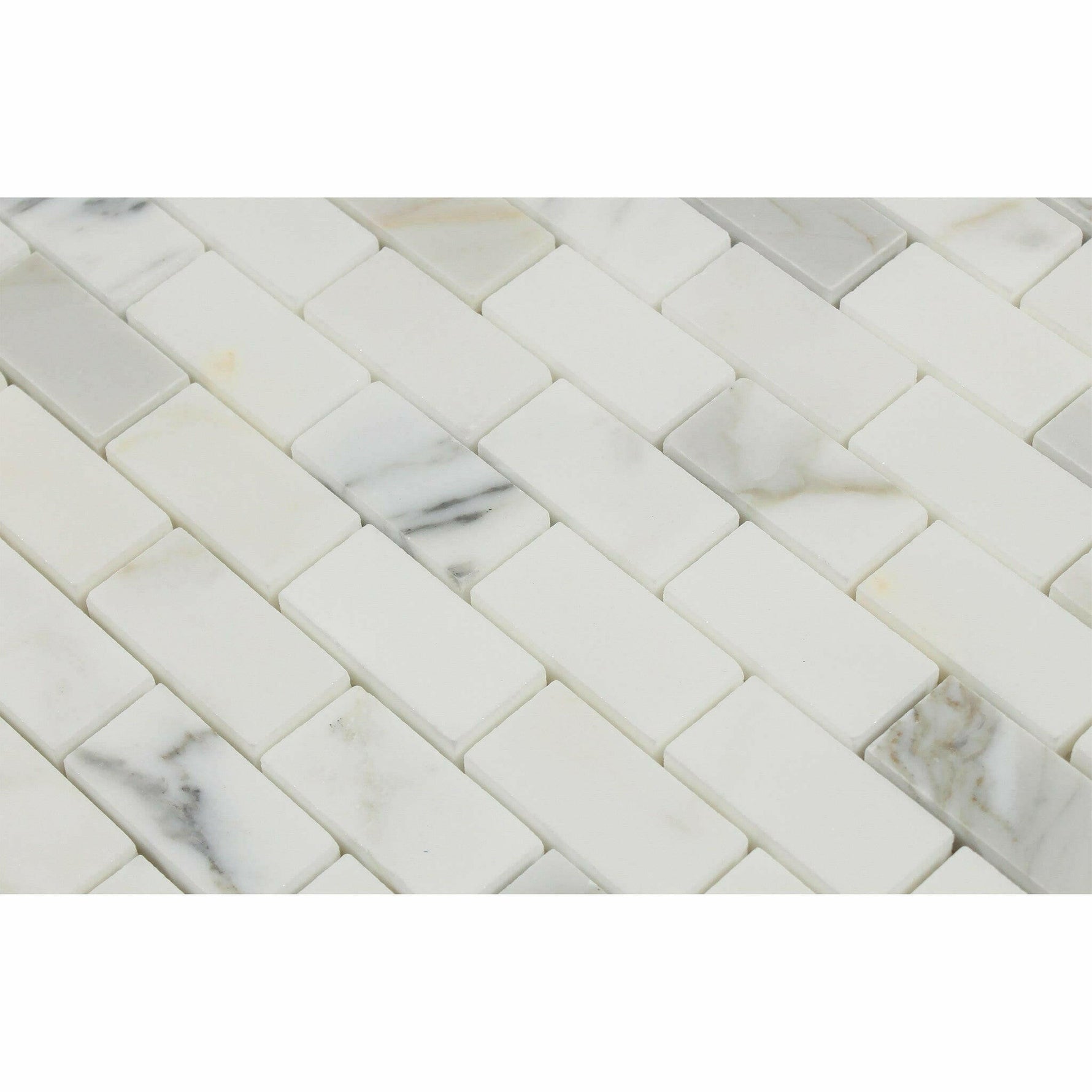 1 X 2 Calacatta Gold Marble Honed Brick Mosaic Tile-American Tile Depot