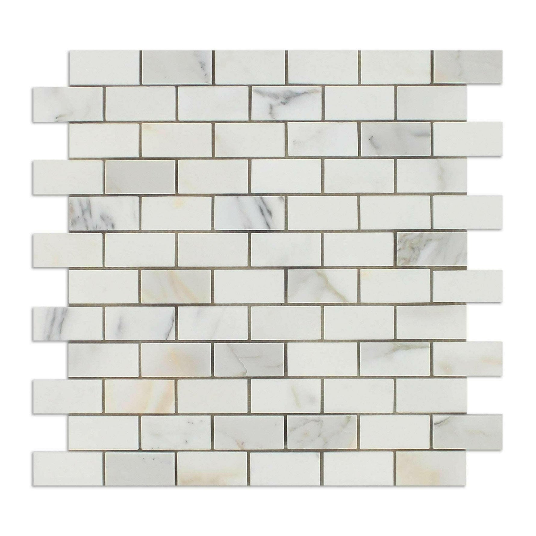 1 X 2 Calacatta Gold Marble Honed Brick Mosaic Tile-American Tile Depot