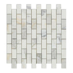 1 X 2 Calacatta Gold Marble Honed Brick Mosaic Tile-American Tile Depot