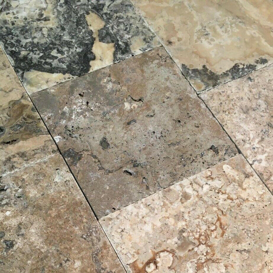12x12 Antico Onyx Travertine Tumbled Tile - American Tile Depot