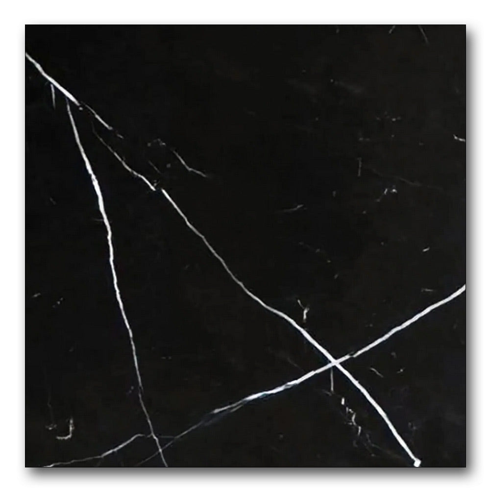 12x12 Black Marquina Marble Polished Tile