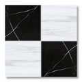 12x12 Marquina & Bianco Dolomite Polished
