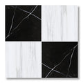 18x18 Marquina & Bianco Dolomite Polished