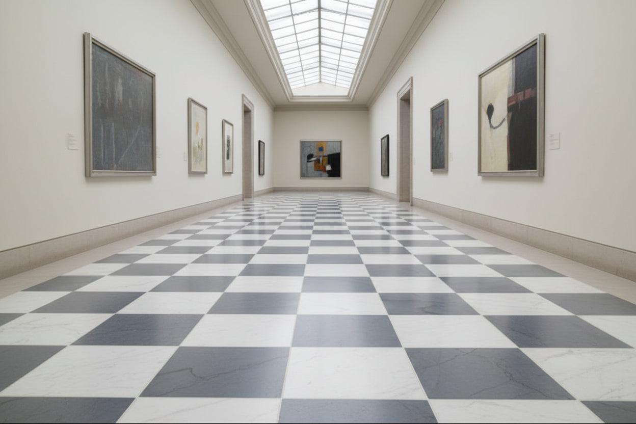 12x12 Checkerboard Tile - Bardiglio Imperiale & Bianco Dolomite Honed Marble 12x12 Checkerboard Tile - Bardiglio Imperiale & Bianco Dolomite Honed Marble - American Tile Depot