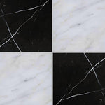 12x12 Checkerboard Tile - Black Marquina & Asian Statuary Honed Marble 12x12 Checkerboard Tile - Black Marquina & Asian Statuary Honed Marble - American Tile Depot