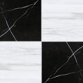 12x12 Marquina & Bianco Dolomite Honed
