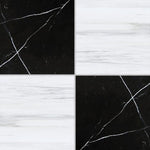 12x12 Checkerboard Tile - Black Marquina & Bianco Dolomite Honed Marble 12x12 Checkerboard Tile - Black Marquina & Bianco Dolomite Honed Marble - American Tile Depot