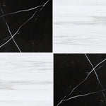 12x12 Checkerboard Tile - Black Marquina & Bianco Dolomite Polished Marble 12x12 Checkerboard Tile - Black Marquina & Bianco Dolomite Polished Marble - American Tile Depot