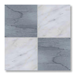 12x12 Checkerboard Tile - Bardiglio Imperiale & Asian Statuary Polished Marble - American Tile Depot