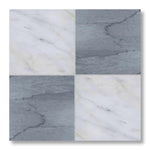 12x12 Checkerboard Tile - Bardiglio Imperiale & Asian Statuary Honed Marble - American Tile Depot