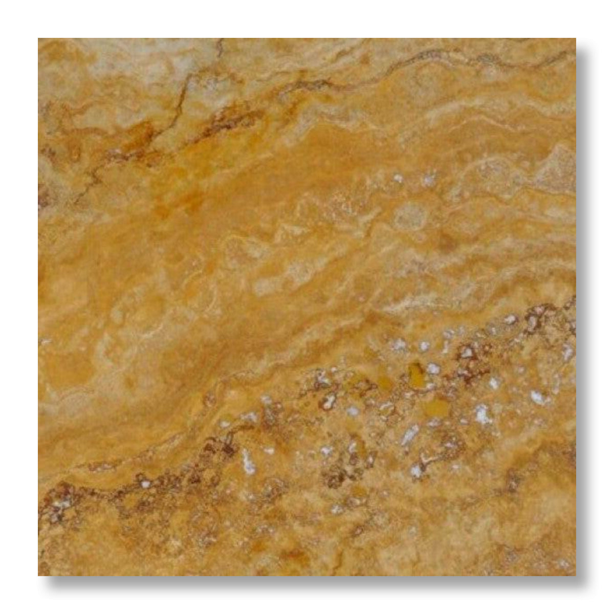 12x12 Gold / Yellow Travertine Filled & Honed Tile - American Tile Depot