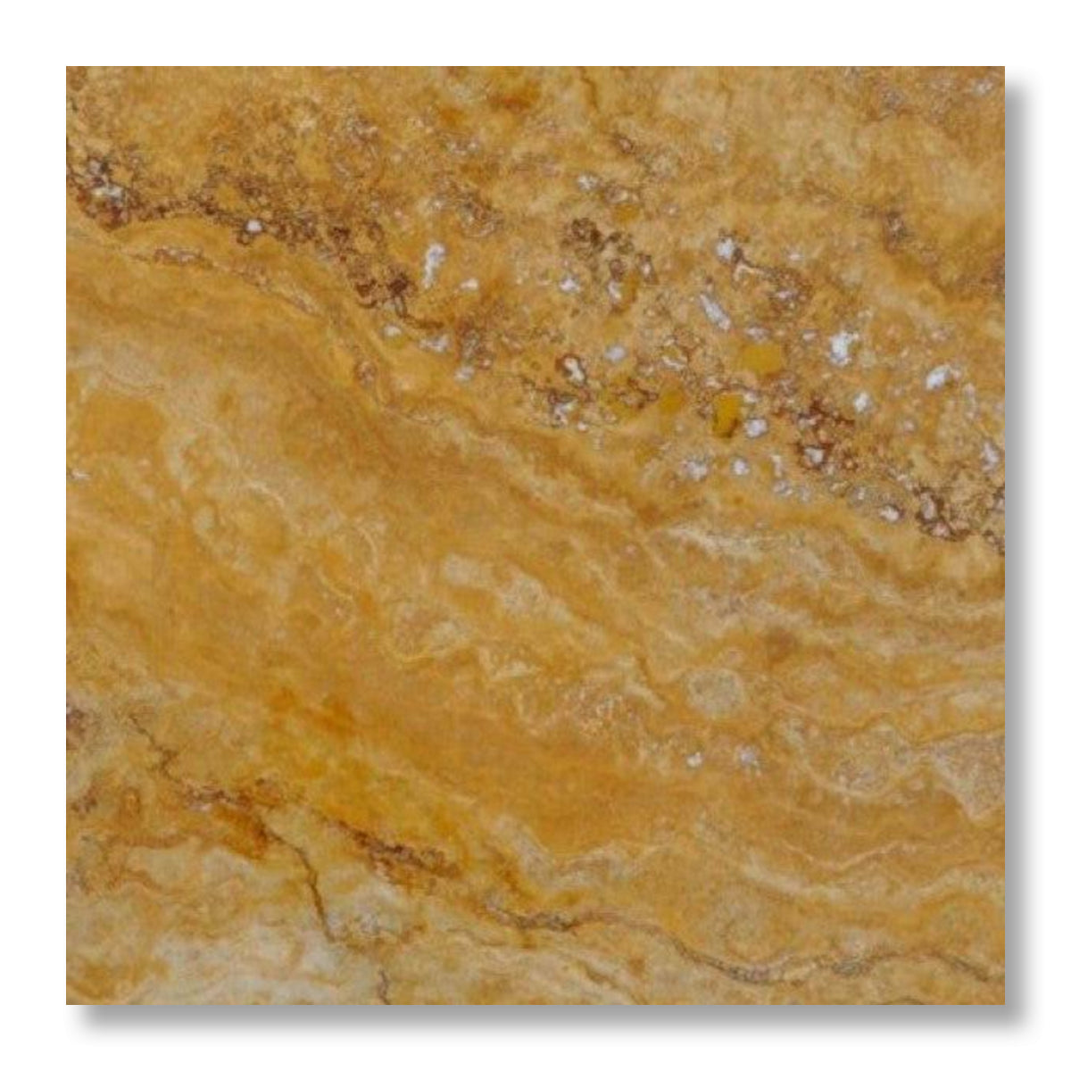 12x12 Gold / Yellow Travertine Filled & Honed Tile - American Tile Depot