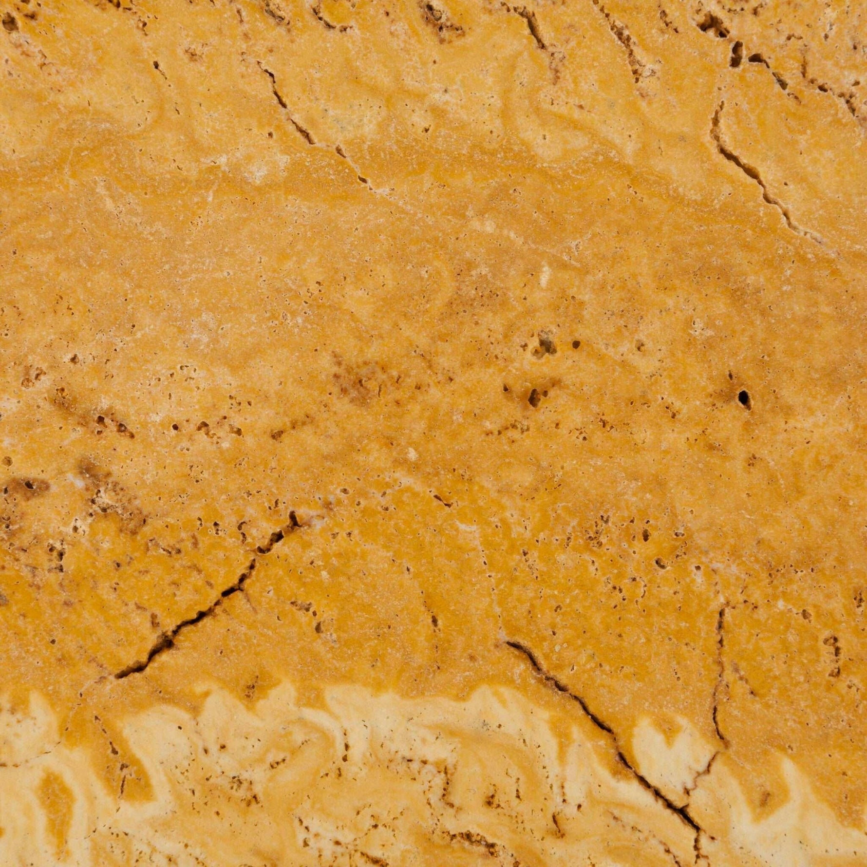 12x12 Gold / Yellow Travertine Tumbled Tile - American Tile Depot