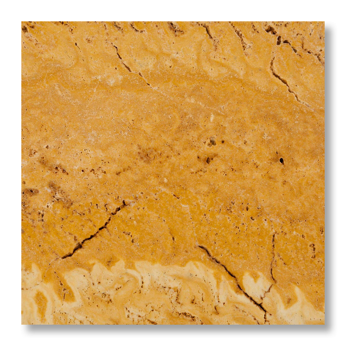 12x12 Gold / Yellow Travertine Tumbled Tile - American Tile Depot