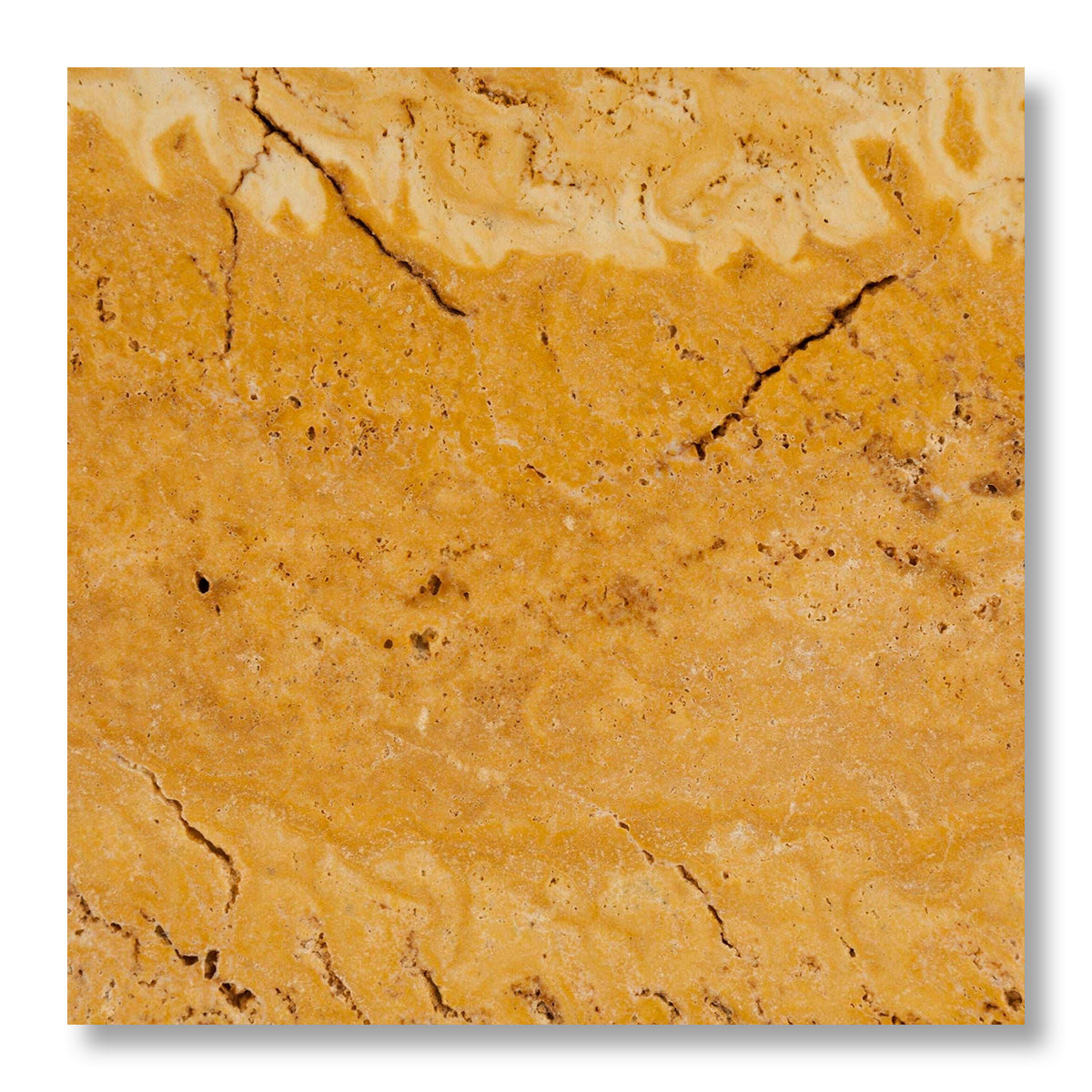12x12 Gold / Yellow Travertine Tumbled Tile - American Tile Depot