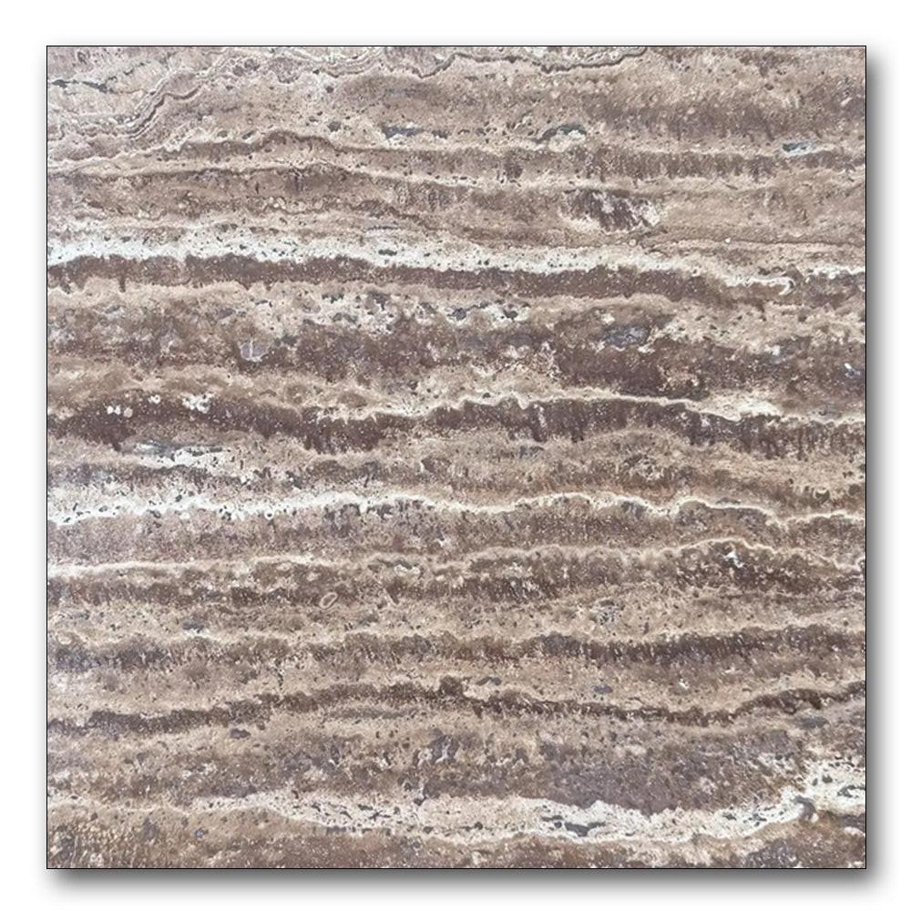 12x12 Noce Exotic Travertine (Vein-Cut) Unfilled & Brushed Tile 12x12 Noce Exotic Travertine (Vein-Cut) Unfilled & Brushed Tile - American Tile Depot