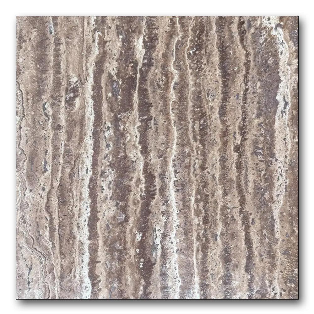 12x12 Noce Exotic Travertine (Vein-Cut) Unfilled & Brushed Tile 12x12 Noce Exotic Travertine (Vein-Cut) Unfilled & Brushed Tile - American Tile Depot