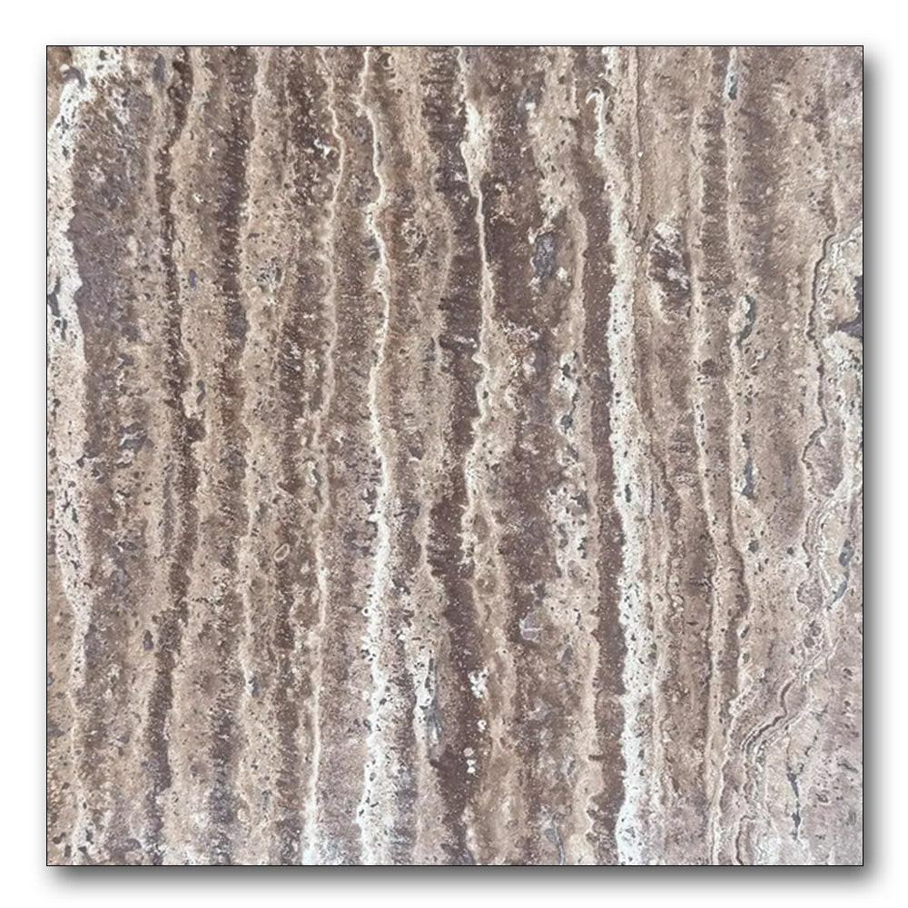 12x12 Noce Exotic Travertine (Vein-Cut) Unfilled & Brushed Tile 12x12 Noce Exotic Travertine (Vein-Cut) Unfilled & Brushed Tile - American Tile Depot