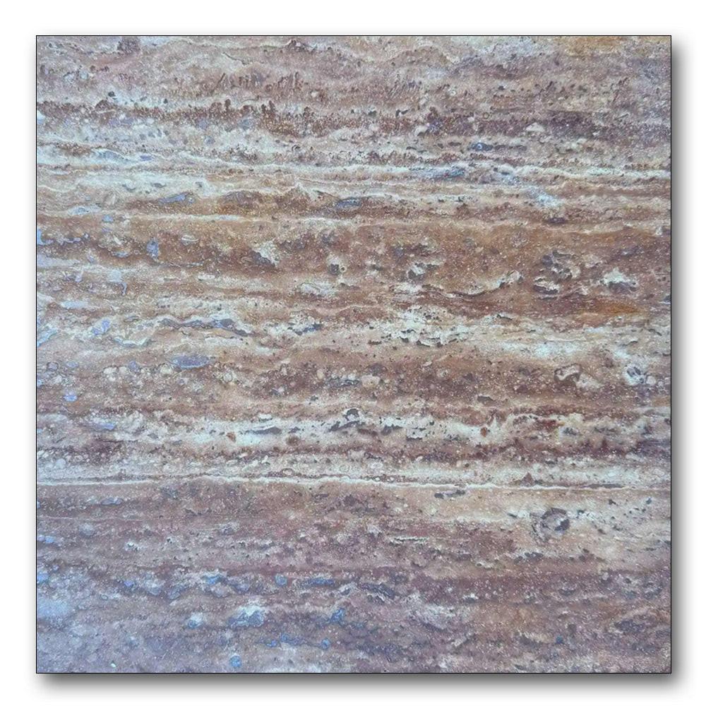 12x12 Noce Exotic Travertine (Vein-Cut) Unfilled & Brushed Tile 12x12 Noce Exotic Travertine (Vein-Cut) Unfilled & Brushed Tile - American Tile Depot