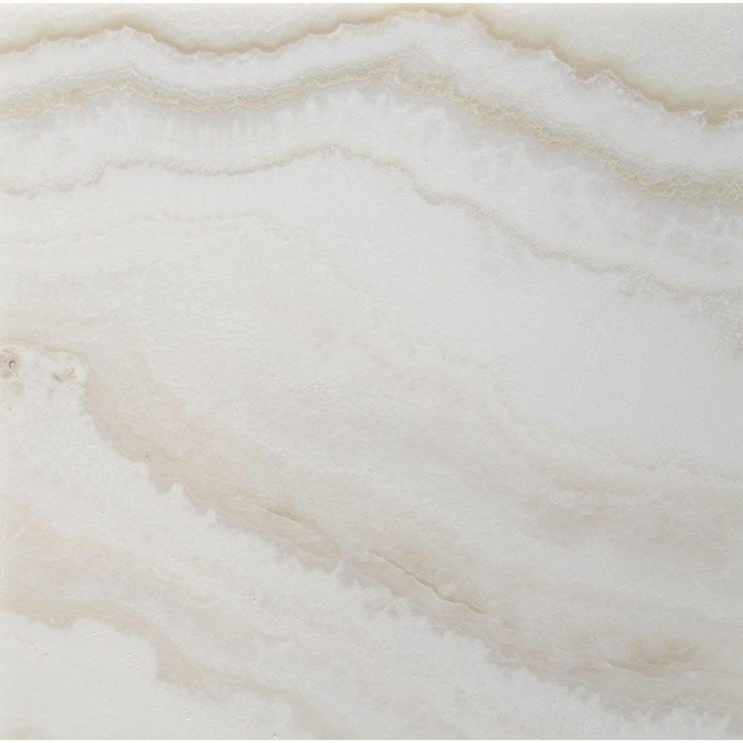 12x12 Premium White Onyx VEIN-CUT Polished Tile 12x12 Premium White Onyx VEIN-CUT Polished Tile - American Tile Depot