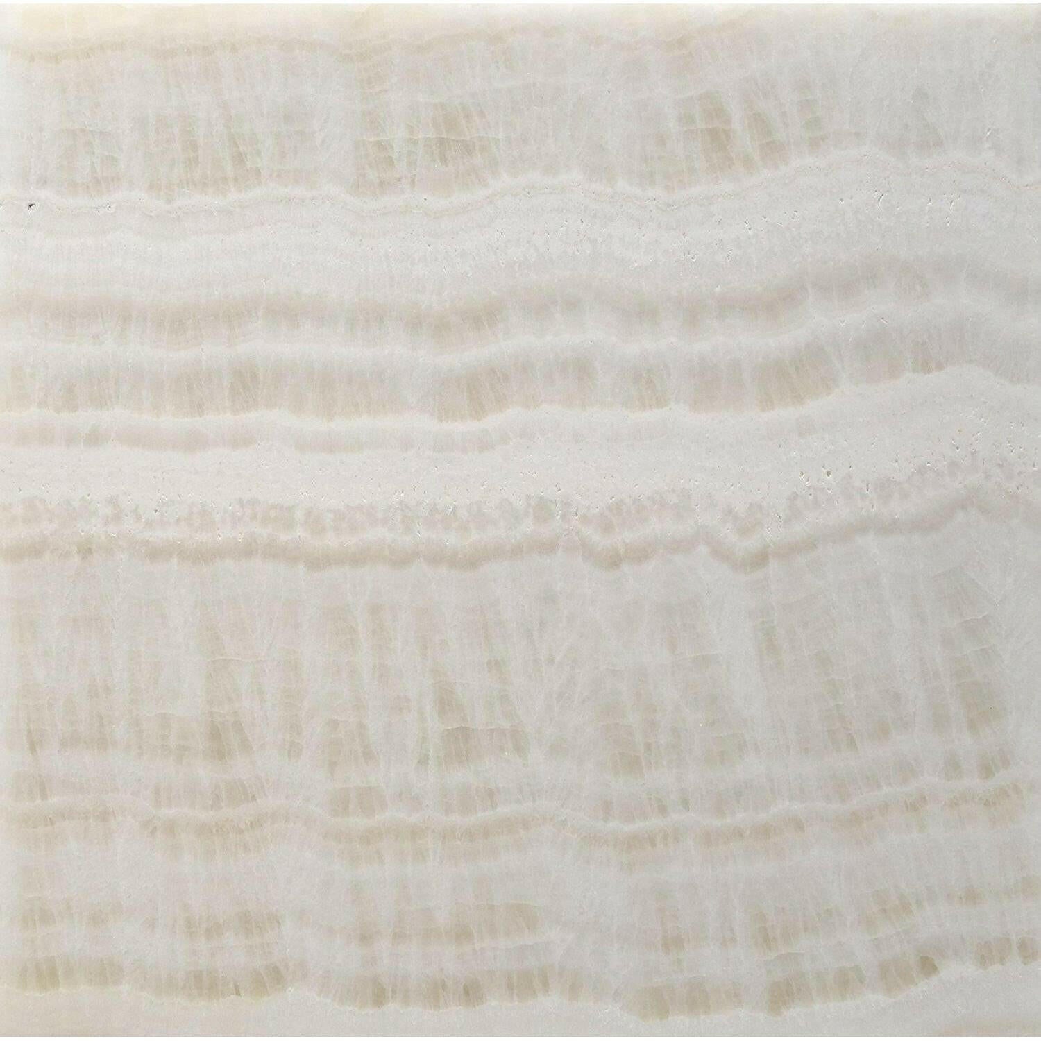 12x12 Premium White Onyx VEIN-CUT Polished Tile 12x12 Premium White Onyx VEIN-CUT Polished Tile - American Tile Depot
