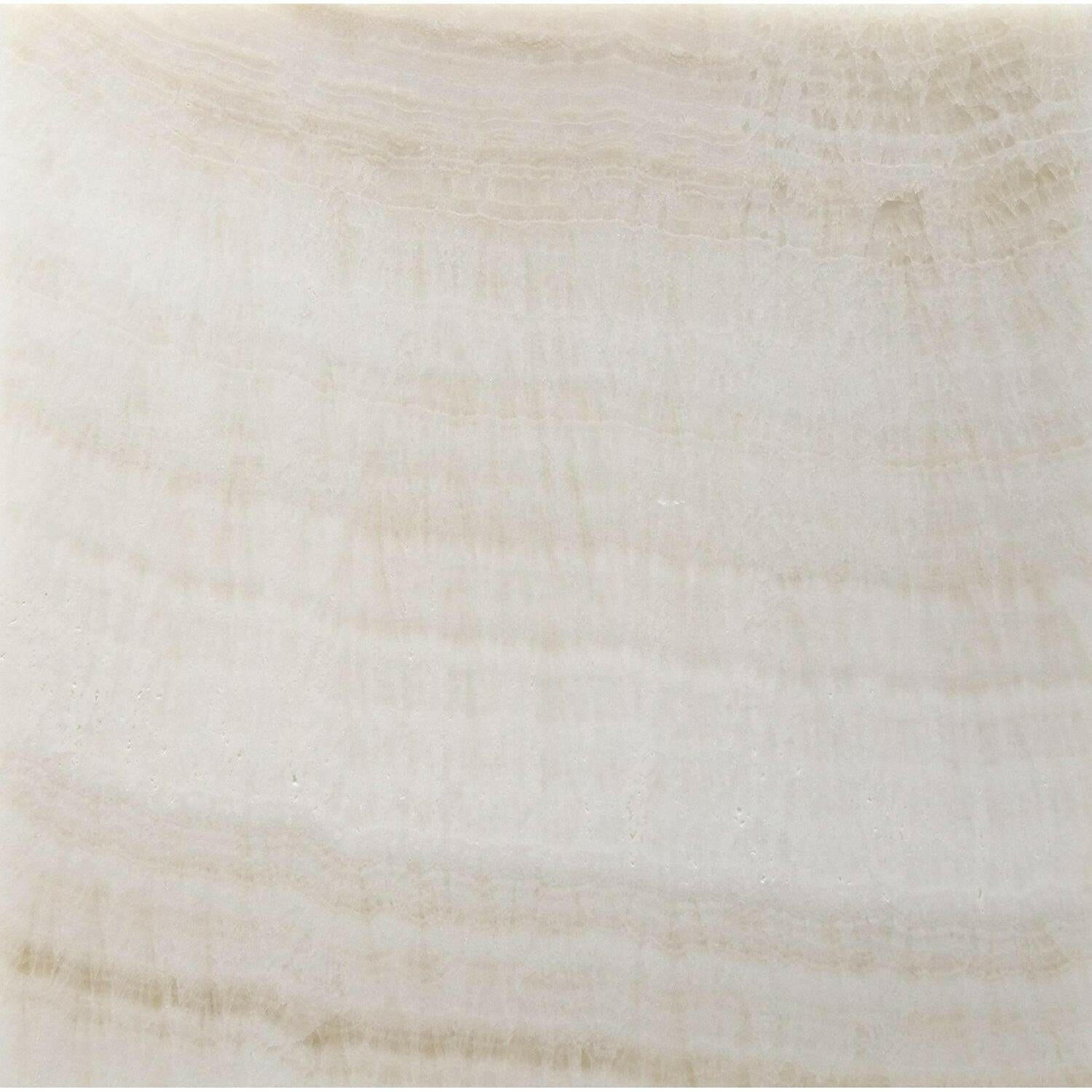 12x12 Premium White Onyx VEIN-CUT Polished Tile 12x12 Premium White Onyx VEIN-CUT Polished Tile - American Tile Depot