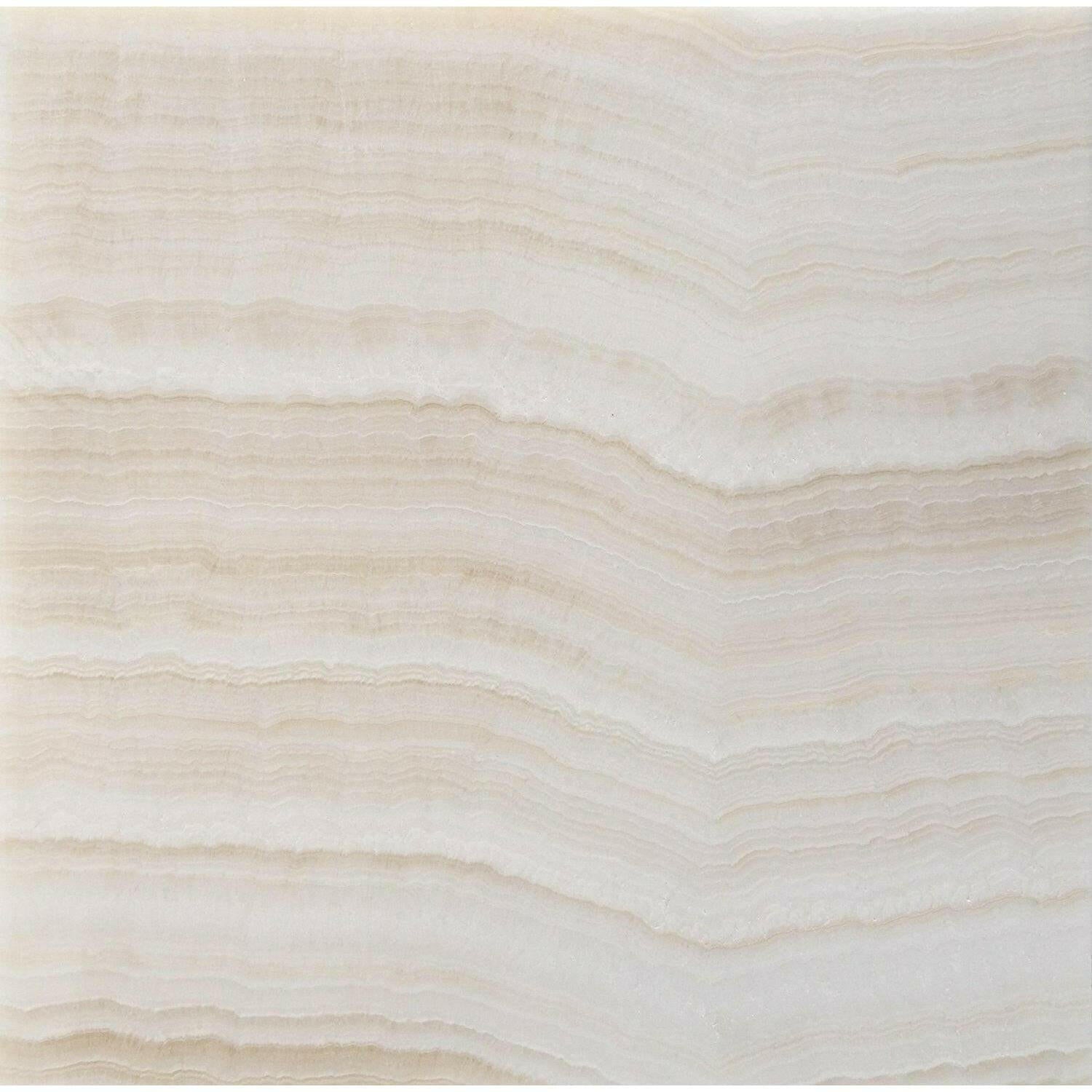 12x12 Premium White Onyx VEIN-CUT Polished Tile 12x12 Premium White Onyx VEIN-CUT Polished Tile - American Tile Depot