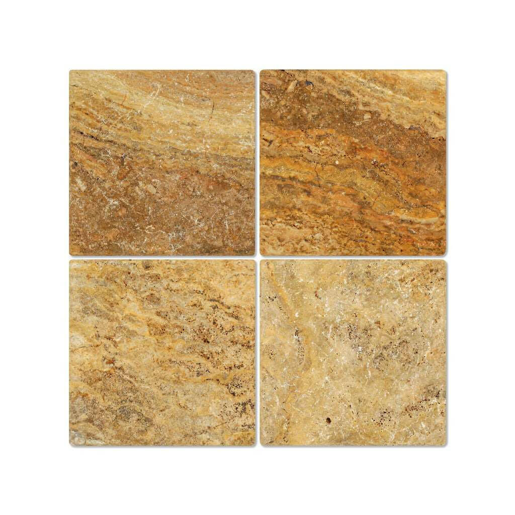 12x12 Scabos Travertine Tumbled Tile - American Tile Depot