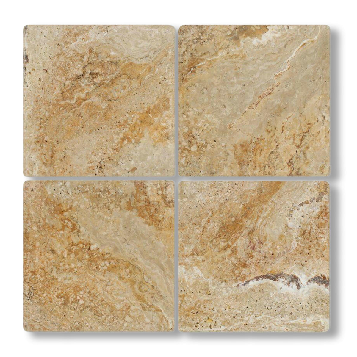 12x12 Valencia Travertine Tumbled Tile - American Tile Depot