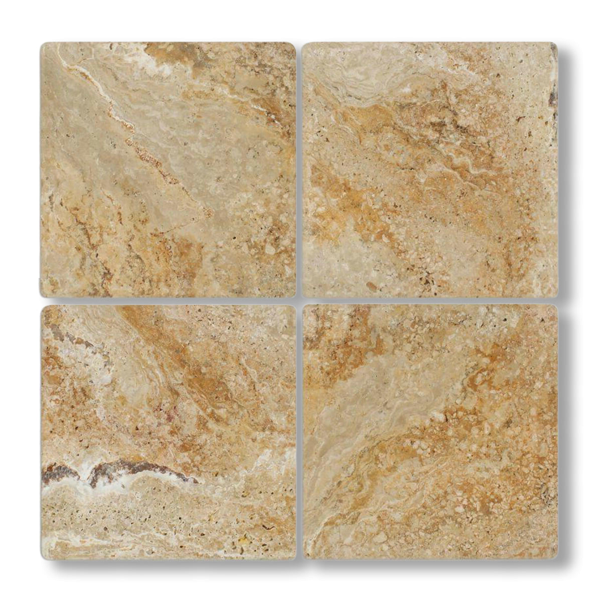12x12 Valencia Travertine Tumbled Tile - American Tile Depot