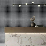 12x12 Array Snow White & Black Octagon Matte Porcelain Mosaic Tile-American Tile Depot