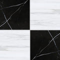 12x12 Marquina & Bianco Dolomite Honed