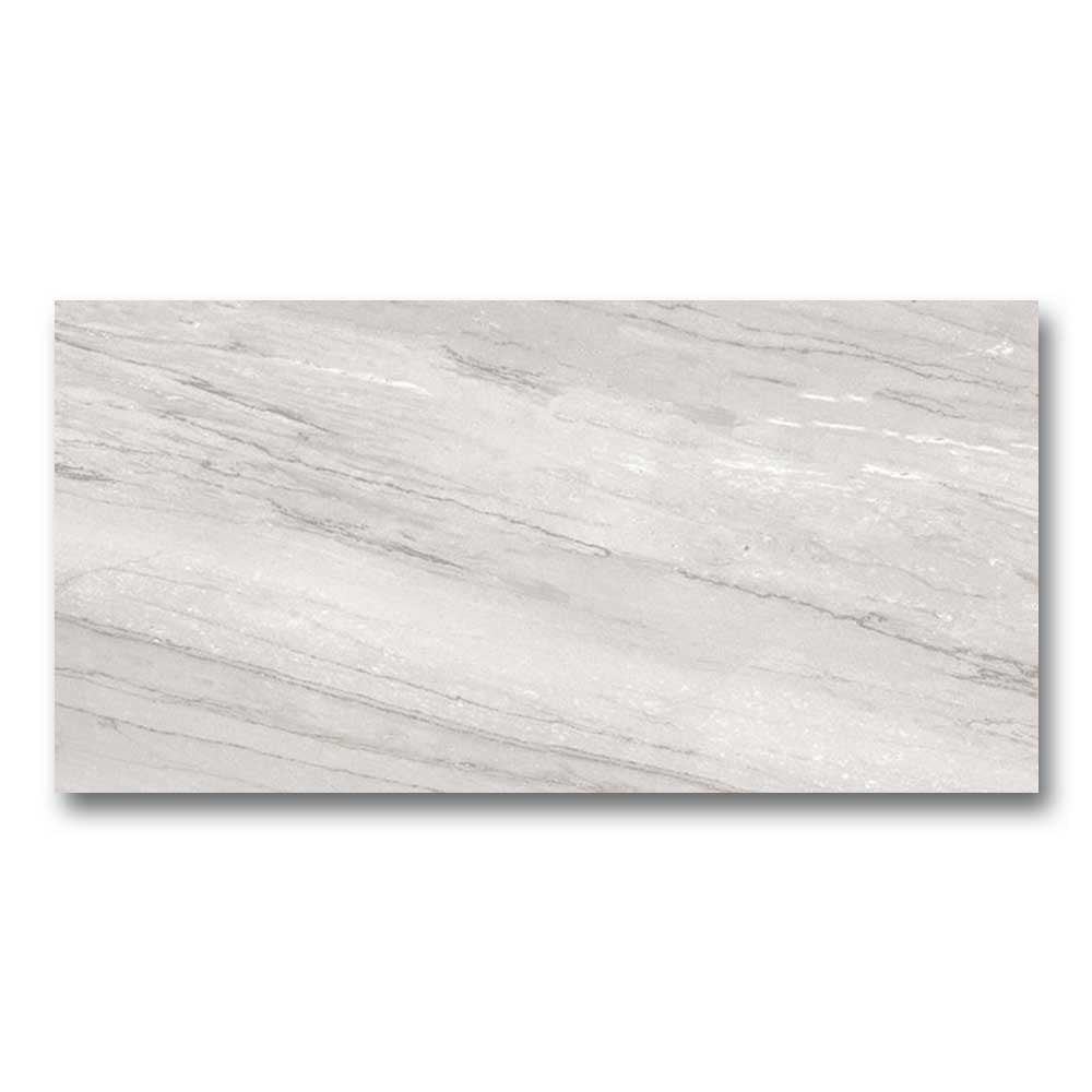 12x24 Alaska Grey Polished Marble Look Porcelain Tile