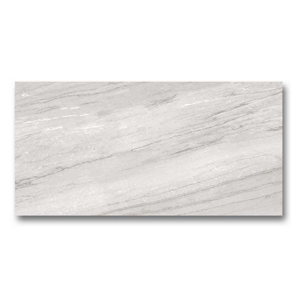 24x48 Alaska Grey Polished Marble Look Porcelain Tile